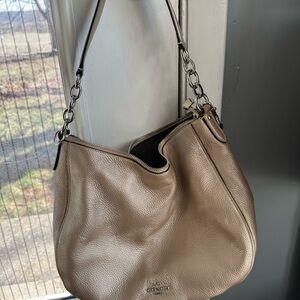 Coach Beige Leather Hobo Bag